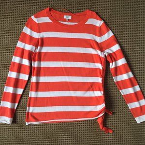 Crown and Ivy orange and white stripe sweater